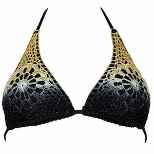 Soraya Crochet Ombre Noir Black Yellow Bikini
